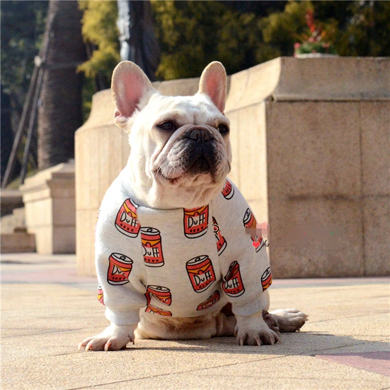 [MPK Dog Wear] Dog T-shirt for French Bulldog, Dog Clothes, Cans Printed T-shirt (DC-Cans)