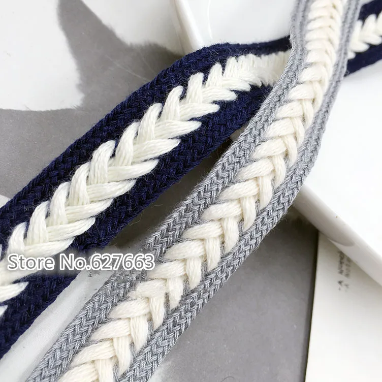 15mm woven cotton belt Herringbone cotton webbing Decorative webbing DIY garment accessories