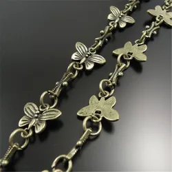 1Meter Alloy Antique Bronze Butterfly Chains Vintage Bohemia Long Chain For Women Necklace Male Bracelet Gift 14*10mm (32082)