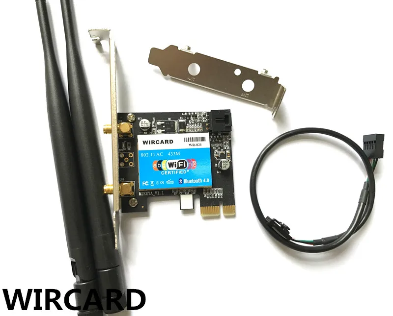 Dual Band  Wireless  PCI-EX1 Wlan WiFi  Card 433Mbps 802.11a/b/g/n/ac 2.4/5G BT 4.0 For Realtek RTL8821AE For Desktop