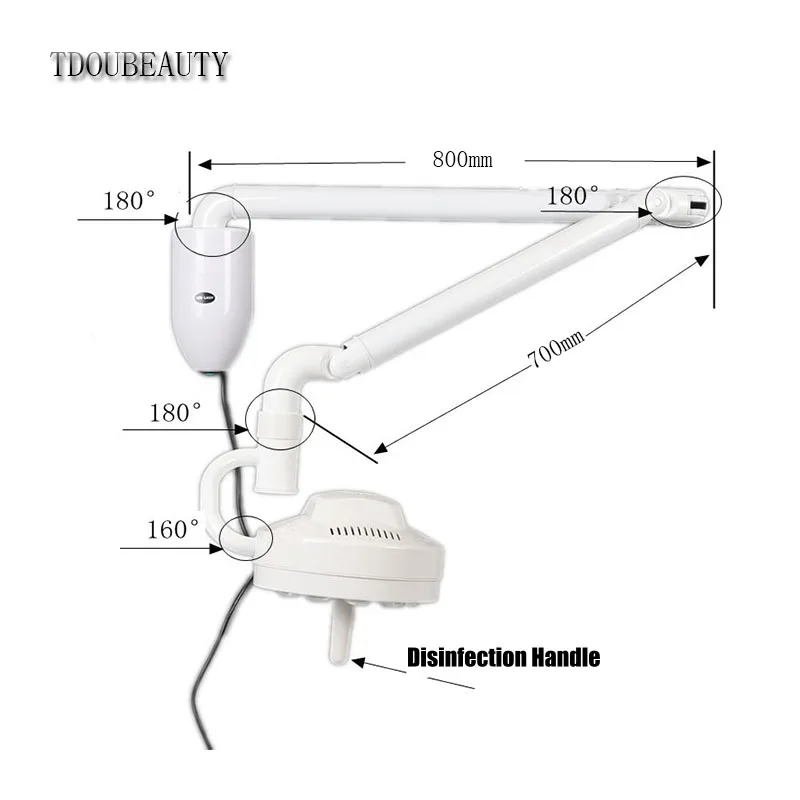 TDOUBEAUTY 30W Wall Dental Lighting Oral Implant Surgery Shadowless Lamp Animal Disposal Room Hand Shadowless Light (90V-240V)