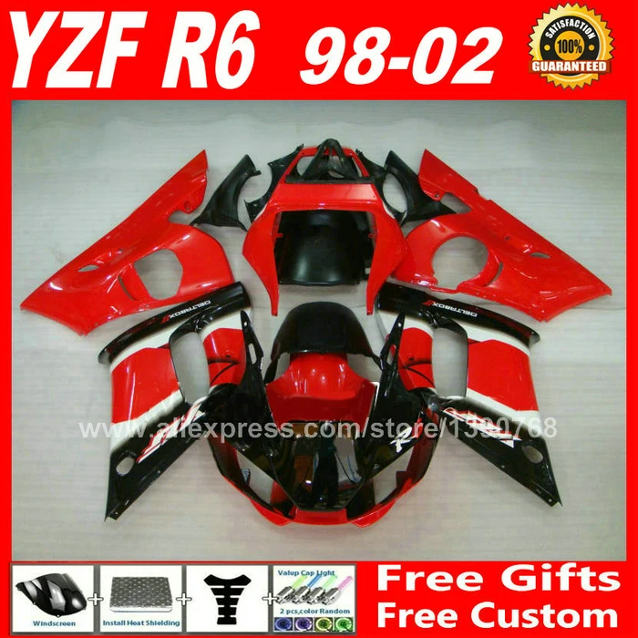 hot selling Fairings kit for YAMAHA YZF R6 98 99 00 01 02 plastic parts yzfr6  fairing kits 1998 1999 2000 2001 2002  V6D1