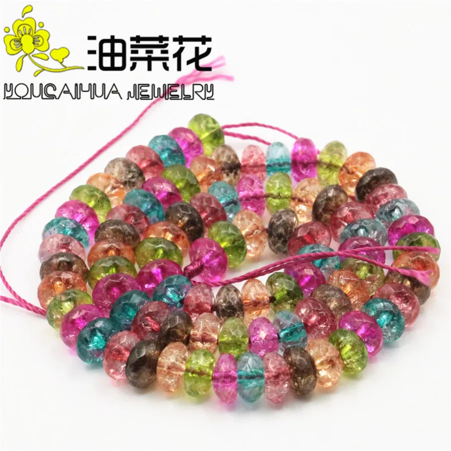 

Natural 5x8mm Faceted Multicolor Tourmaline Loose Beads For Necklace Bracelet Hand Made Fashion Jewelry Making Design 15"xu78