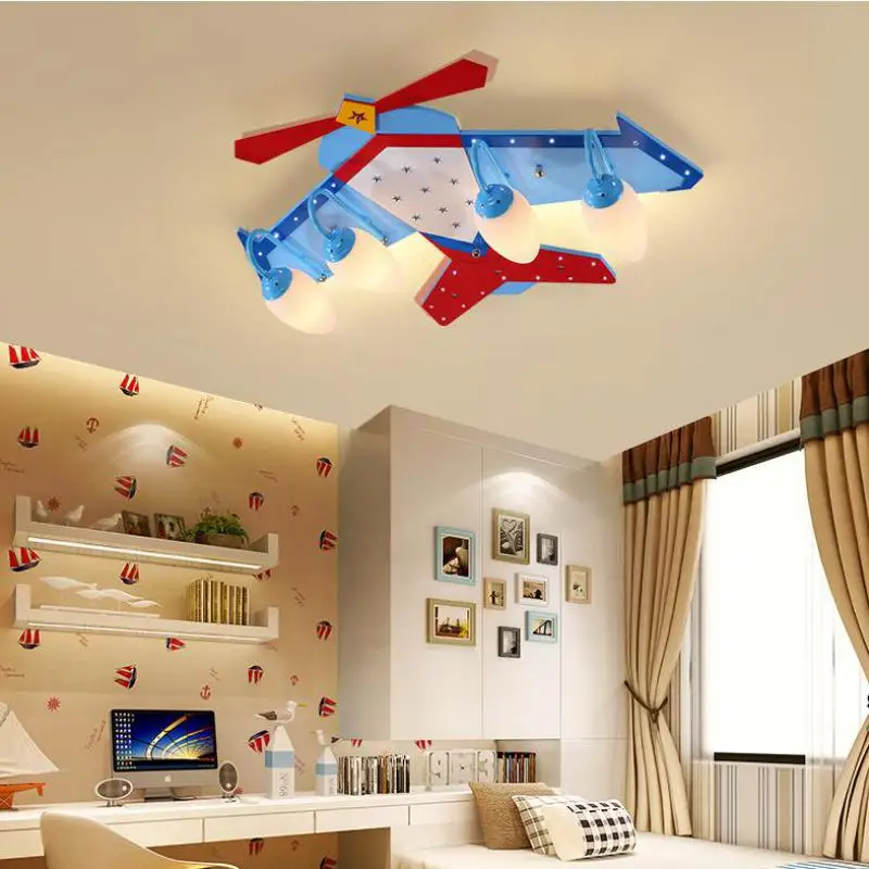 Modern creative cartoon airplane lights, boys room E27 lamps, led ceiling lights,Kindergarten kid light