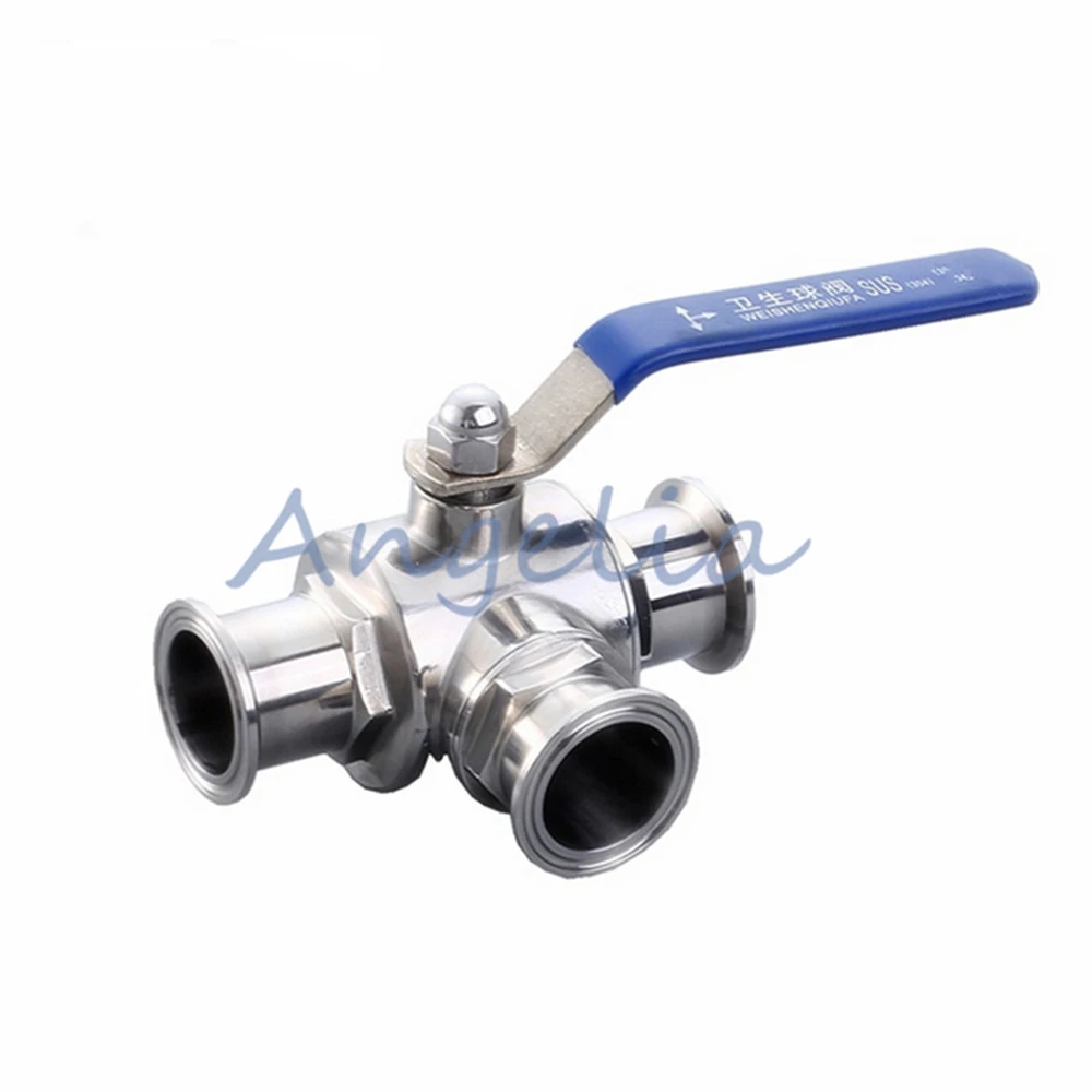 

1" Stainless Steel 316L Three way T Type Clamp Connection Sanitary Ball valve