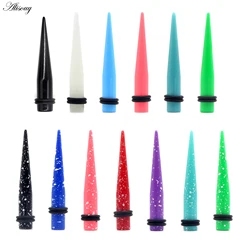 Alisouy 2pc UV Acrylic Spike Cone Ear Straight Taper Plug Gauge Earring Expander Stretchers Piercing Jewelry 1.6-20mm for choose