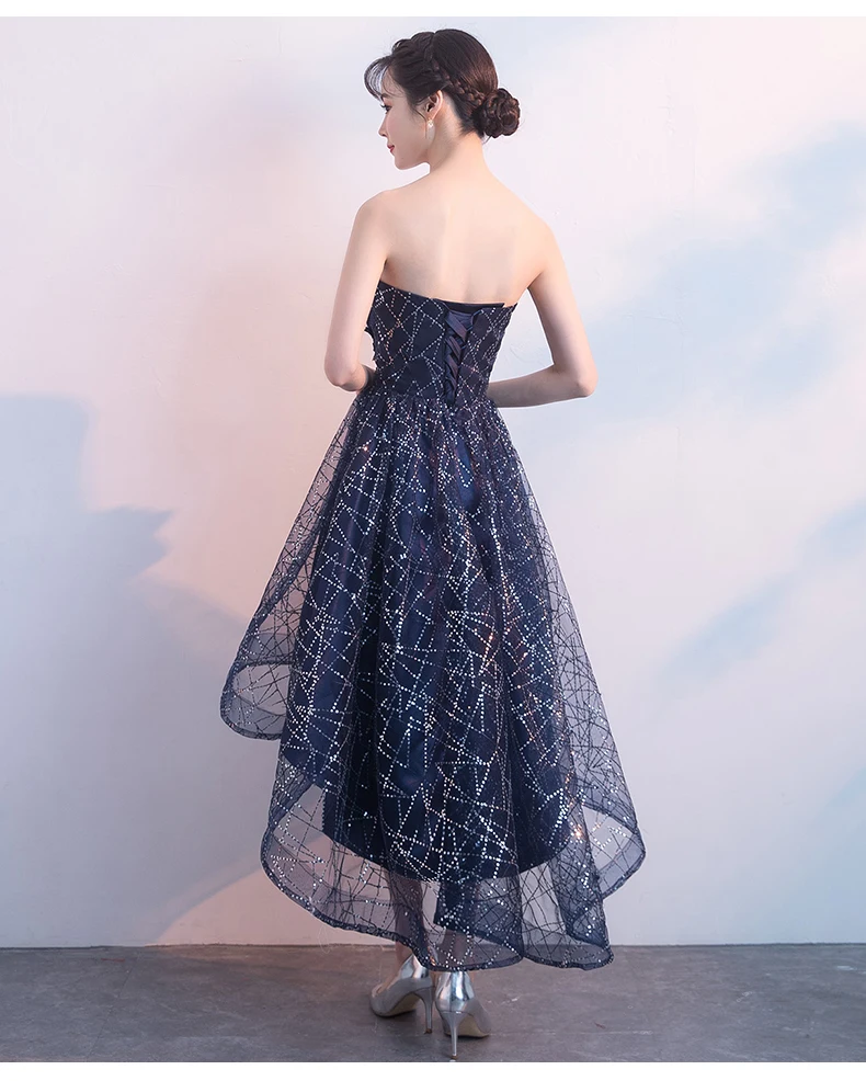 Robe de soirée de standing, tenue de soirée élégante, épaules dénudées, tapis rouge, devant court, dos Long, robe de bal, nouvelle collection, 2019