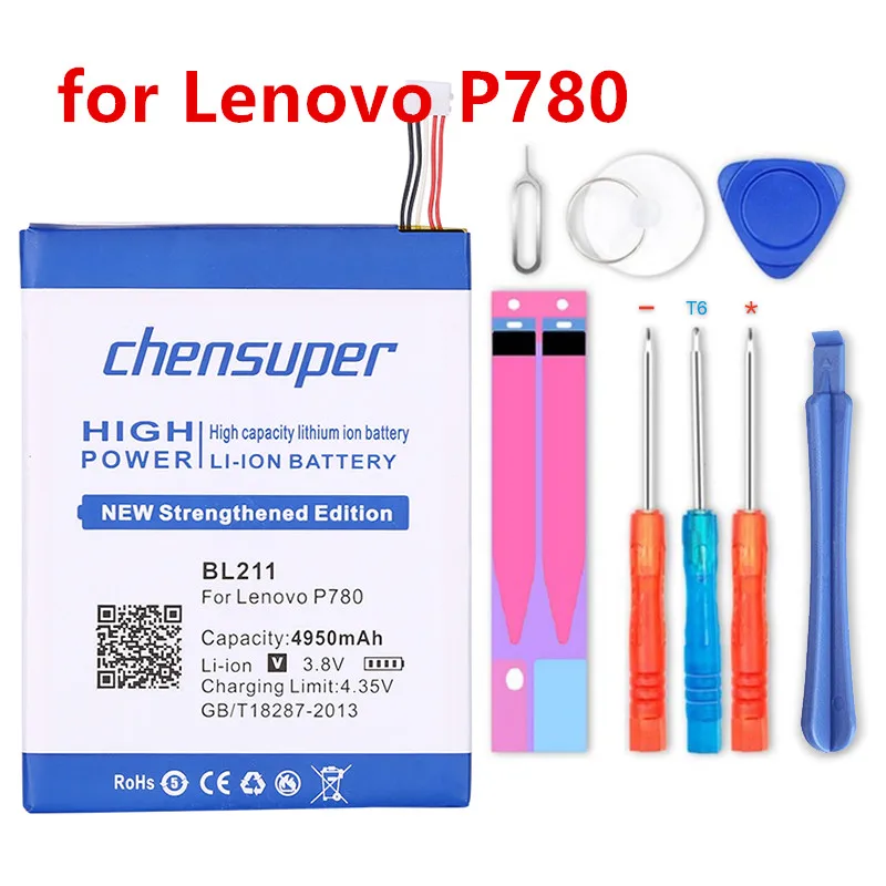 

2pcs/High quality 4950mAh BL 211 BL211 Battery for Lenovo P780 Phone battery