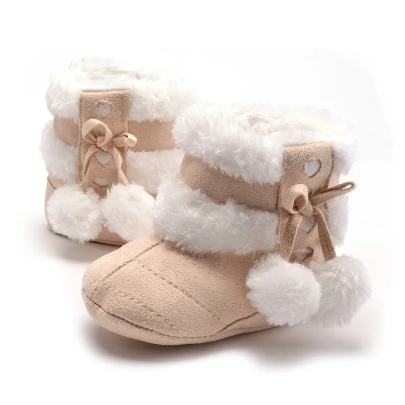 

New Fashion Super Warm Winter Baby Ankle Snow Boots Infant Shoes Antiskid Keep Warm Baby Shoes First Walkers