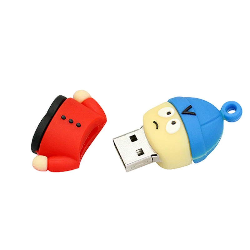 Hoạt Hình Nón Người USB Đèn LED Bánh Quy Đồ Chơi Bé Trai Bút Hoạt Hình Pendrive 4GB 8GB 16GB dán Bảo Quản Ổ Đĩa U USB 2.0