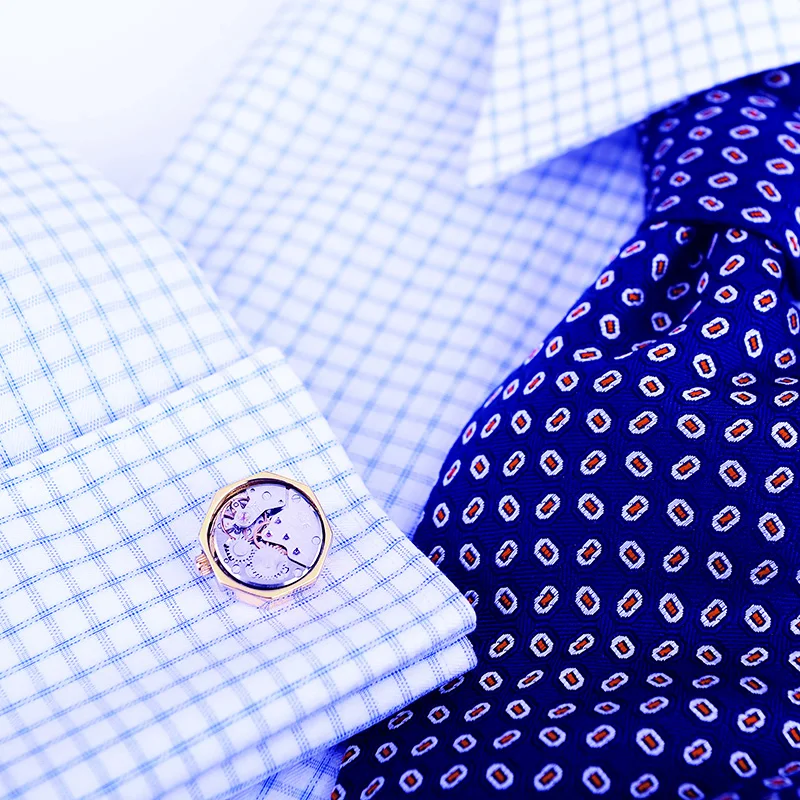 Imagem -03 - Kflk-gold-color Cufflink para Homens Camisa Botão de Punho Relógio Movimento Ligação de Punho Alta Qualidade Jóias para Convidados Marca