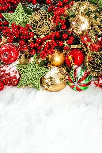 5x7ft colorful christmas decorations in red, gold, green festive Photography Newborn Backdrop