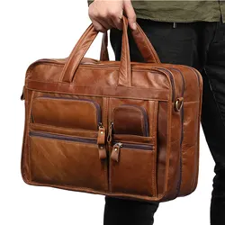 Mannen Business Travel Mannen Messenger Tassen Echt Leer Mannen Handtassen Mannelijke Grote A4 Kantoor Lederen Schoudertas Laptop Tassen