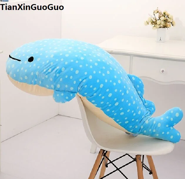 

large 90cm blue cartoon whale plush toy down cotton very soft doll hugging pillow birthday gift s0626