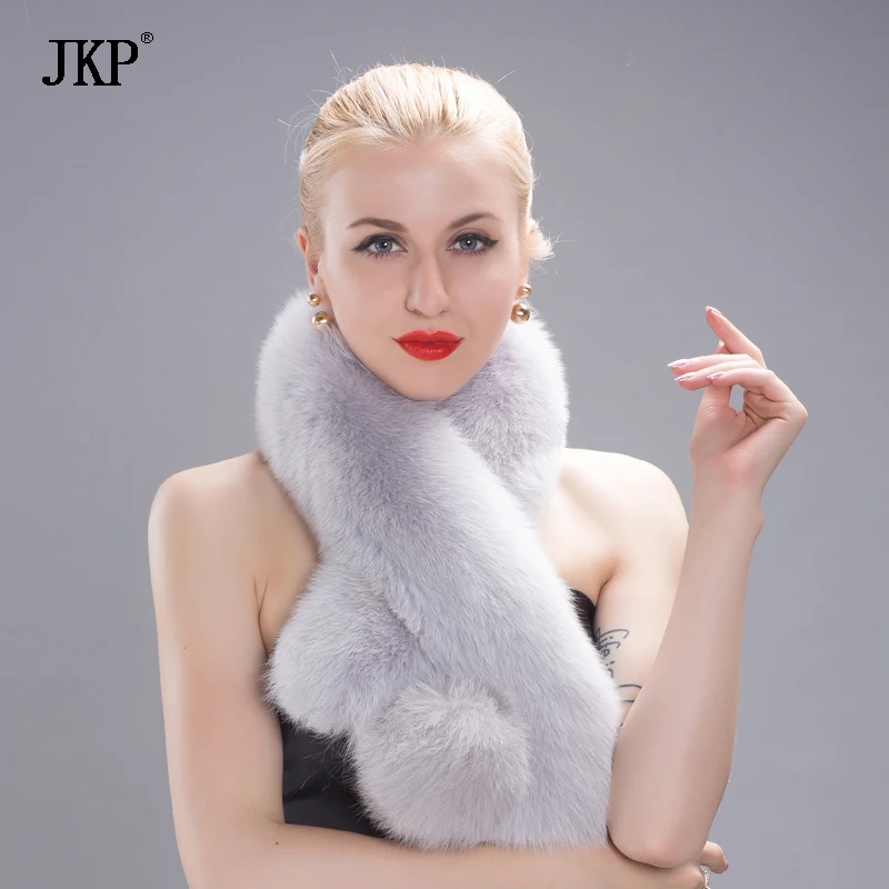 

Women real fox fur scarf new genuine fox fur keychain warm fox fur scarves wraps Winter warm Ring Fox Fur Luxury Scarves