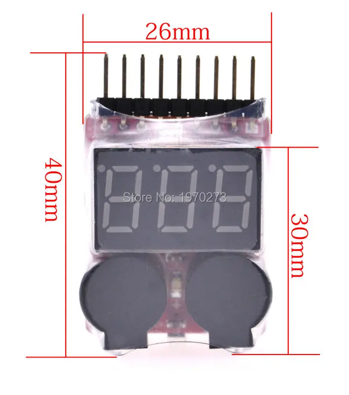 Newest 1-8S Lipo/Li-ion/Fe Battery Voltage 2IN1 Tester Low Voltage Buzzer Alarm Hot Selling