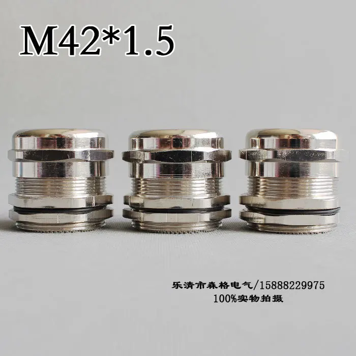 1piece  M42*1.5 Nickel Brass Metal Silica gel Waterproof Cable Glands connector Apply to Cable 22-30mm