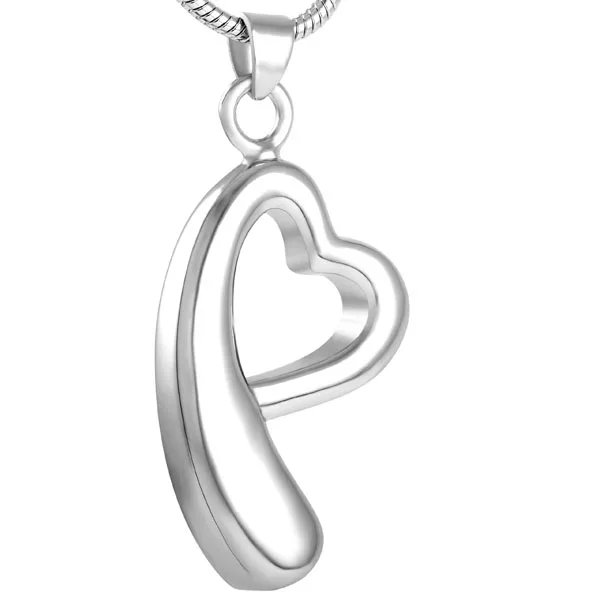 

IJD8522 Heart Stainless Steel Cremation Ashes Urn Necklace Stainless Steel Keepsake Urn Holder Memorial Jewelry Pendant Locket