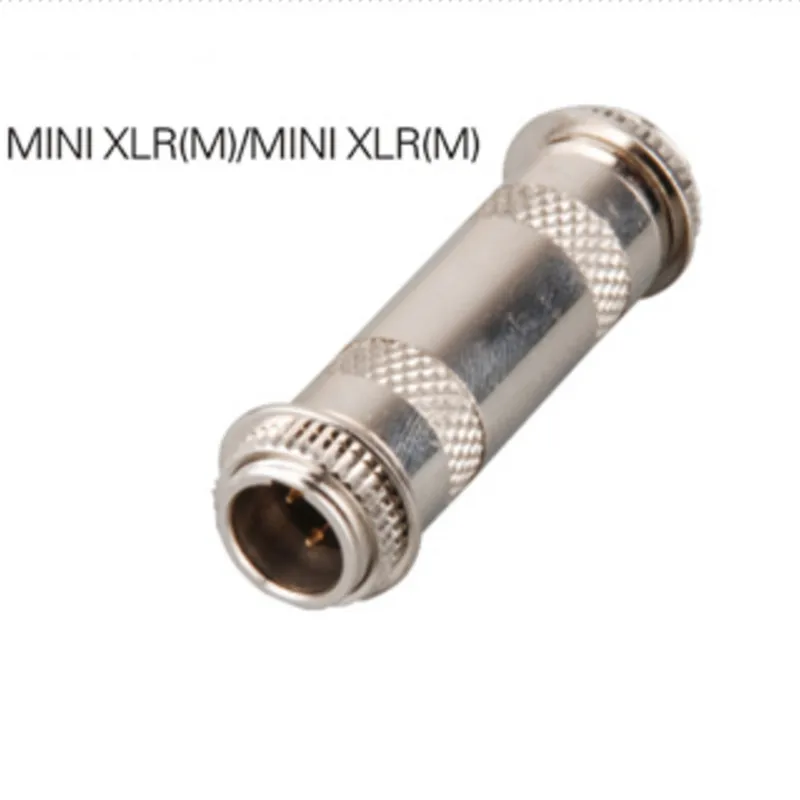 50pcs/lot high quality 3 pin Mini XLR male to 3 pin Mini XLR male adapter with thread lock