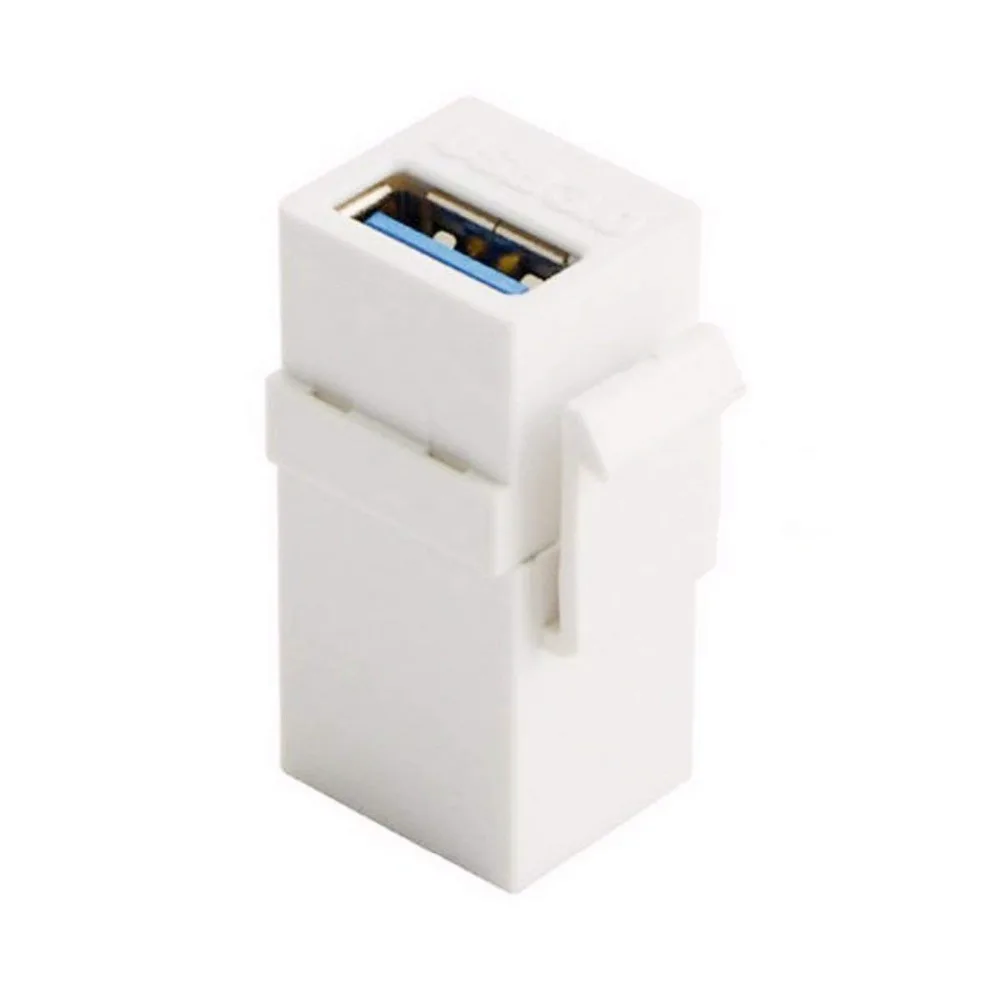 USB 3.0 Jack Keystone Insert Snap-in Socket Connector Adapter Port Female Coupler For Wall Board White Panel Socket