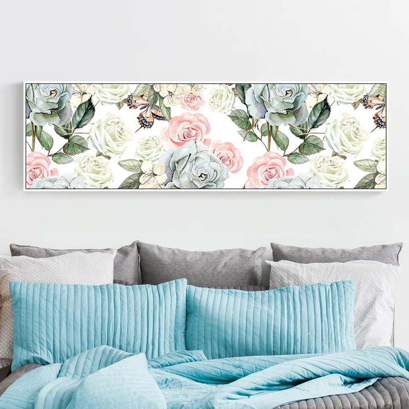 5D New Full Diamond Painting Fresh Roses Flower Cross Stitch Modern Bedside Bedroom Painting Diy Diamond Embroidery