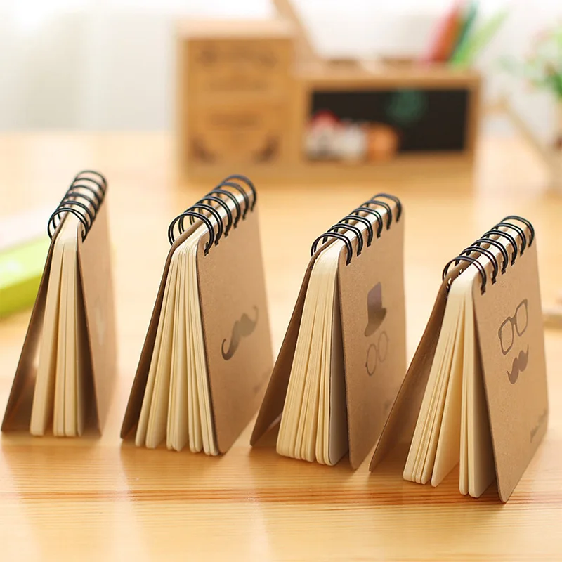 MEMO pad Korean Stationery Black Gold Beard Coil Book Portable notepad small Book Wholesale