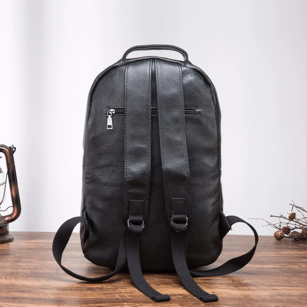 Men Original Leather Design Casual Travel Bag Male Fashion Backpack Daypack College Student School Book 17\