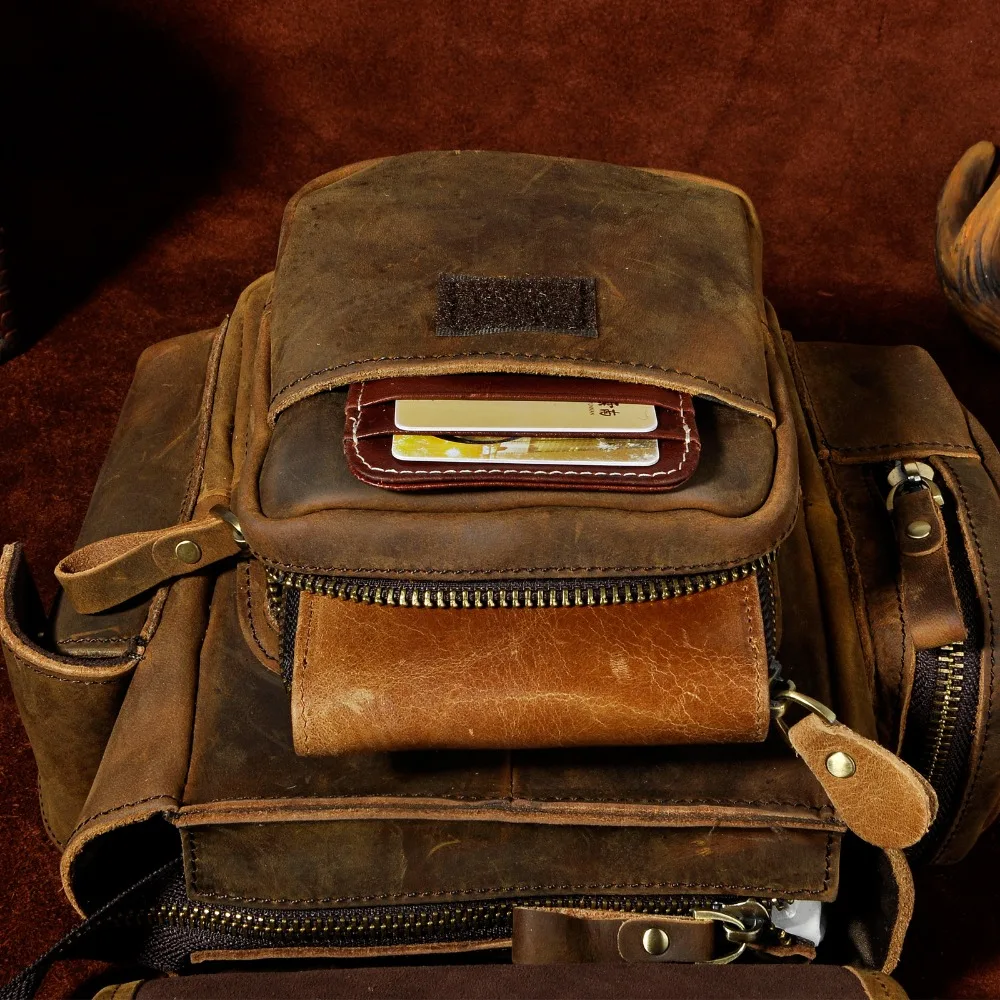 Leather Mens Designer Casual Messenger Shoulder Mochila Bag Fashion Heavy Duty Travel Fanny Belt Waist Pack Drop Leg Bag 3109-d
