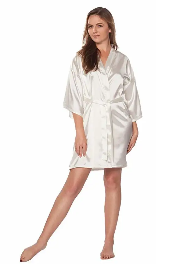 Robe Wedding Bride Women Sleepwear nightwear White Bridal Dress Bathrobe Night dress Home Gown Sleepwear Nightgown Dressing Gown