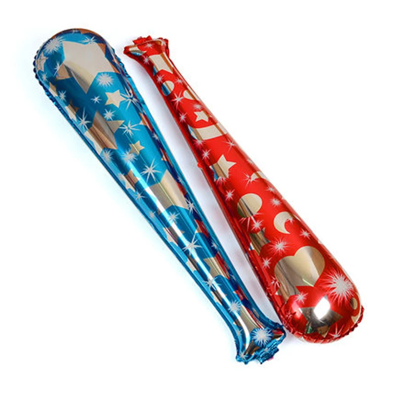 Helium 168pcs Baseball Bat Aluminum Foil Ball Toys Party Cheering Stick Blow Bar Noise Maker Long LED Balloon Festive Supplies