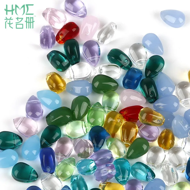 5Pcs/lot 9x6mm Crystal Petal Beads Czech Water Drop Glass Beads DIY Earring Necklace Pendant Charms Glass Matte Teardrop