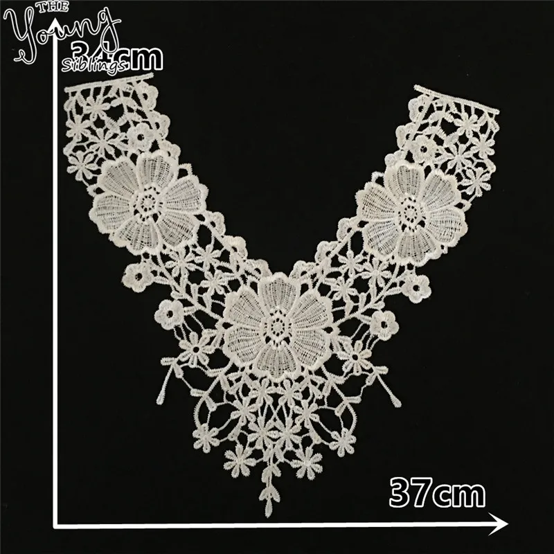 Black and white lace fake collar chest applique fabric sewing women\'s DIY craft supplies material accessories 1 piece for sale