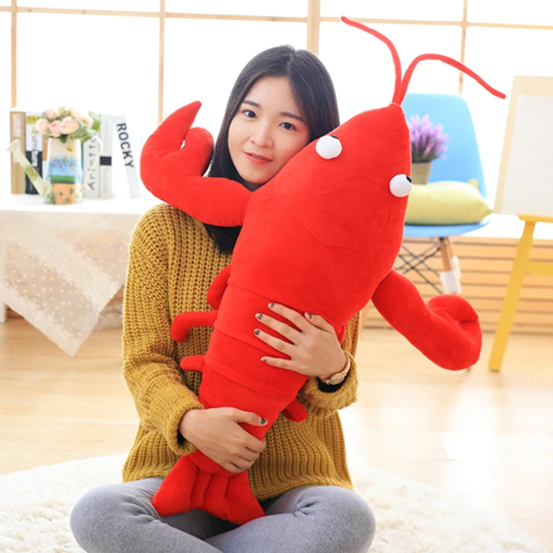 30/55/80cm Cute Cartoon Lobster pluszowe zabawki lalki miękkie nadziewane Sea Animal Lobster poduszka kreatywna poduszka Decor Kids Birthday Gift