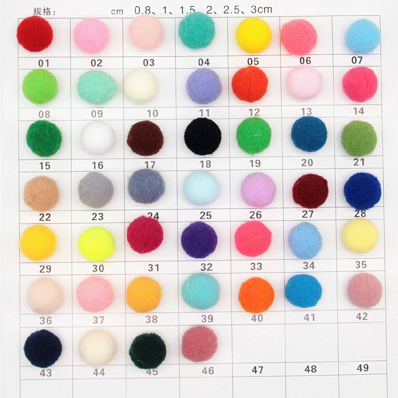20g Mix Size Pom Poms 8/10/15/20/25/30mm DIY Handcraft Soft Fur Flush Ball Pompones Festival Celebration Decoration Accessories