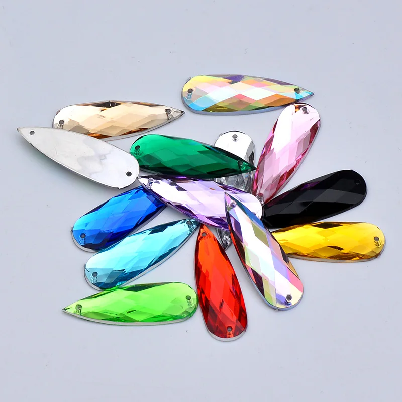 JUNAO 10*30 مللي متر 20 قطعة الخياطة الحمراء فلاتباك قطرة حجر الراين يزين الاكريليك أحجار الكريستال خياطة على ستراس للمجوهرات Grament #6