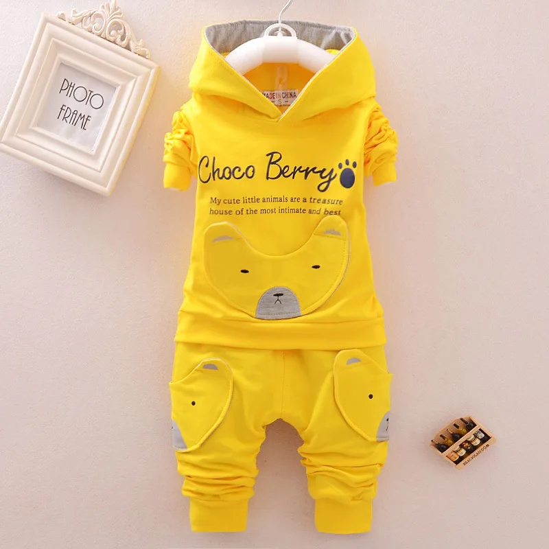 Fashion Children Boys Girl Cartoon Suits Baby Cotton Hoodies Pants 2Pcs Sets Spring Autumn Clothes Toddler Tracksuits