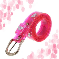 New luxury fashion Lady Girls Sweet Candy Color Laser Butterfly Print Belt Women Dress Transparent Jelly Waist child girl Belt