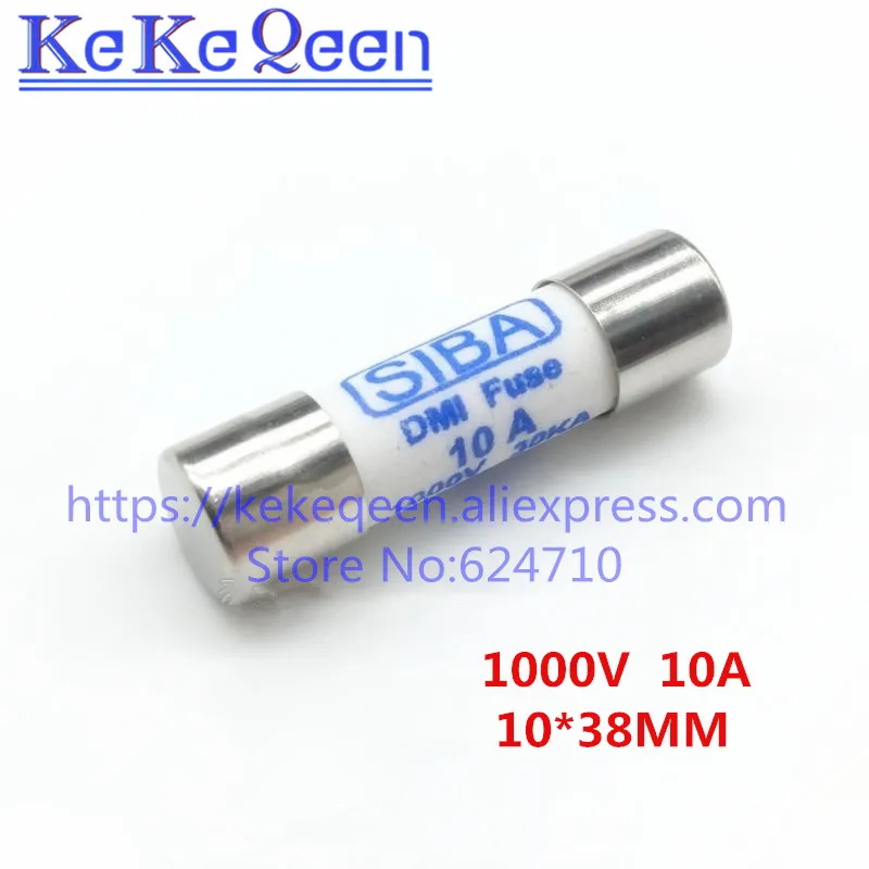 

10pcs/lot SIBA 10A 1KV 10mmx38mm 10*38MM 10Amp 1000V Ceramic Fuse 10x38mm Multimeter fuse tube