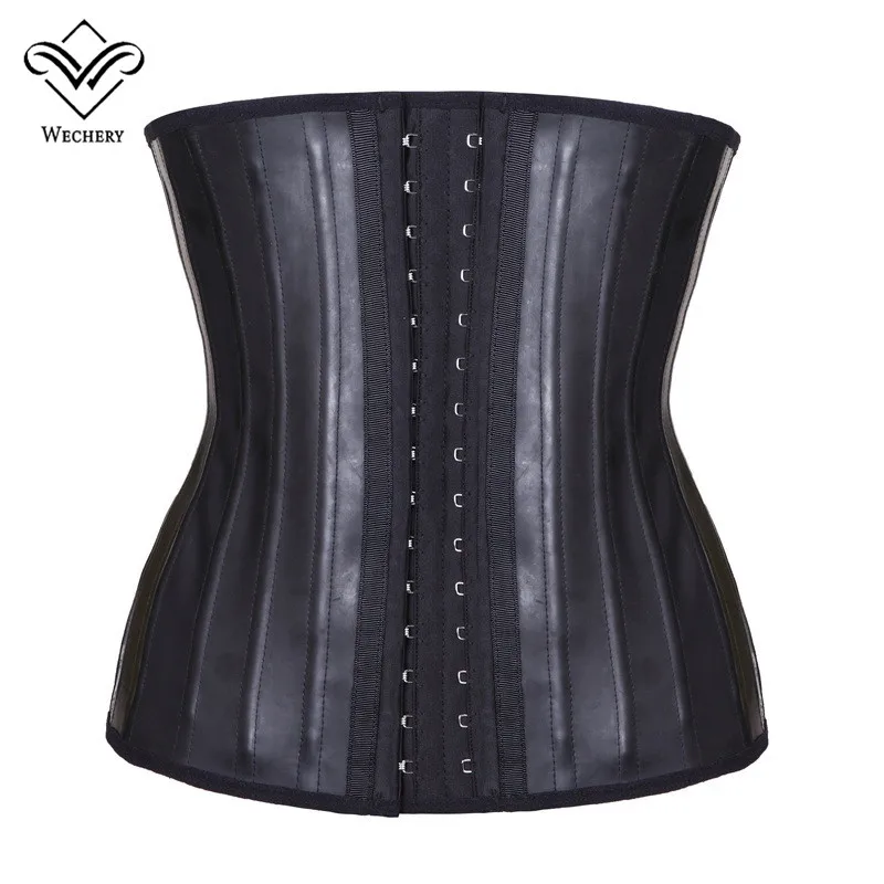 

WECHERY Latex Waist Trainer Corset Belly Control Binder Slimming Belt Sheath Body Shaper Modeling Strap Steel Bone Waist Cincher