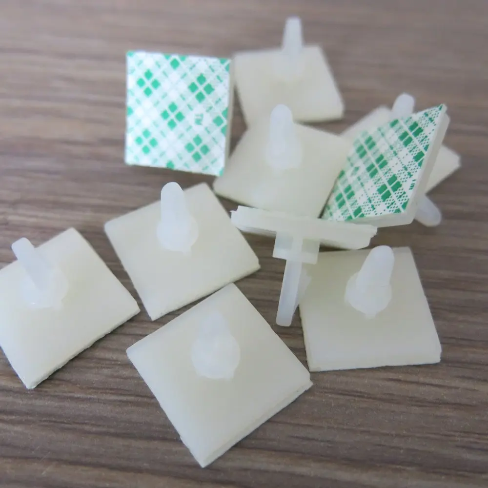50pcs Nylon Plastic ASS-5 stick on Self-adhesive PCB Spacer Standoff 4mm Hole support Locking Snap-In Posts fixed clips 3M tape