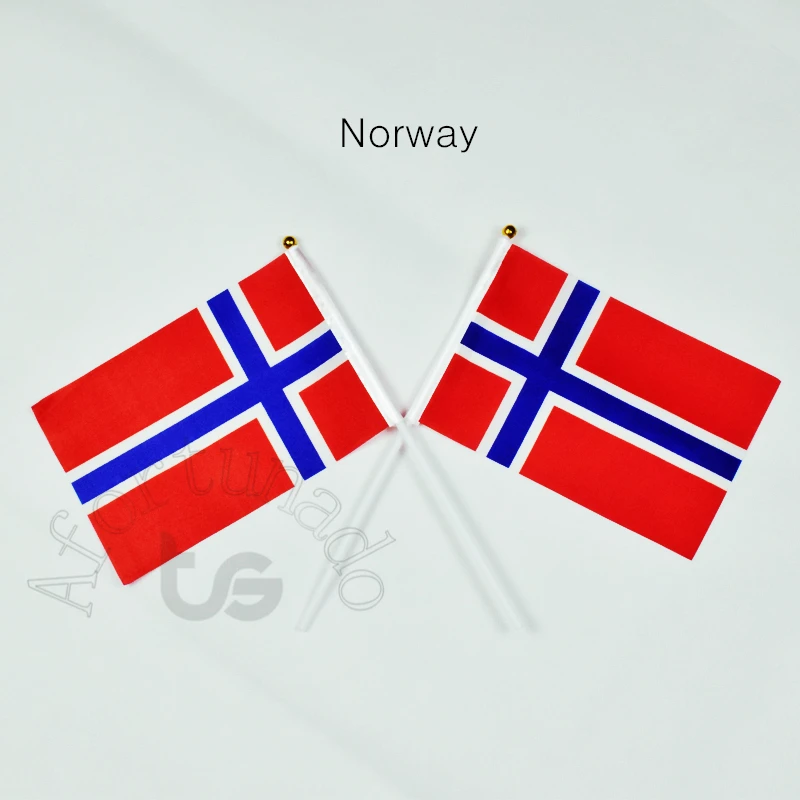 

Norway 14*21cm 10pcs flag Banner hand waving National flag Home Decoration flag banner