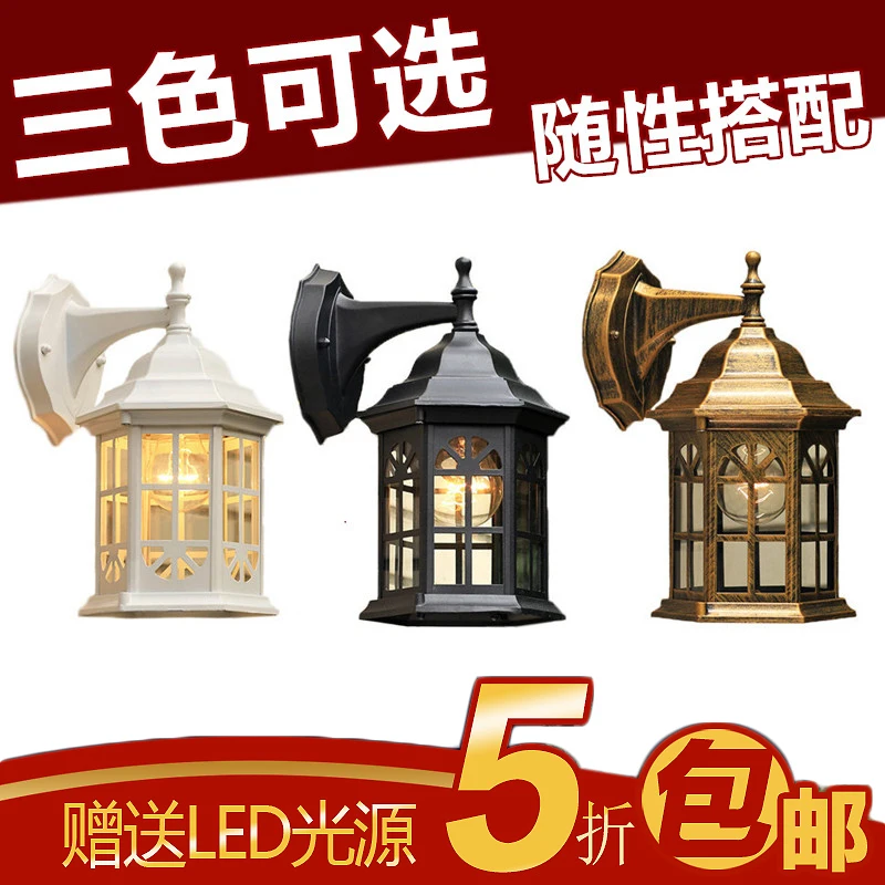 Fashion brief modern outdoor wall lamp balcony american gazebo waterproof wall lamp