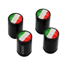 HAUSNN 4Pcs/Set Flag of Italy Sticker For FIAT Alfa Romeo Ferrari Car Valve Caps Wheel Tires Accessories Stem Caps