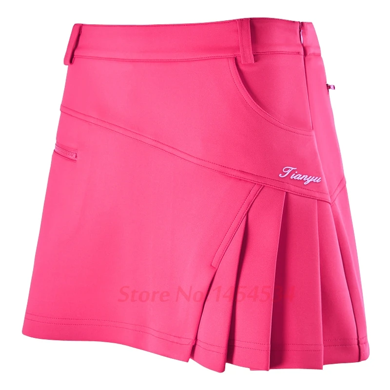 TTYGJ Send Belt Medium Thickness Version Fold Skirt Short Tennis Anti Emptied Lady Golf Pleated Pantskirt Safety Wrinkle Skorts