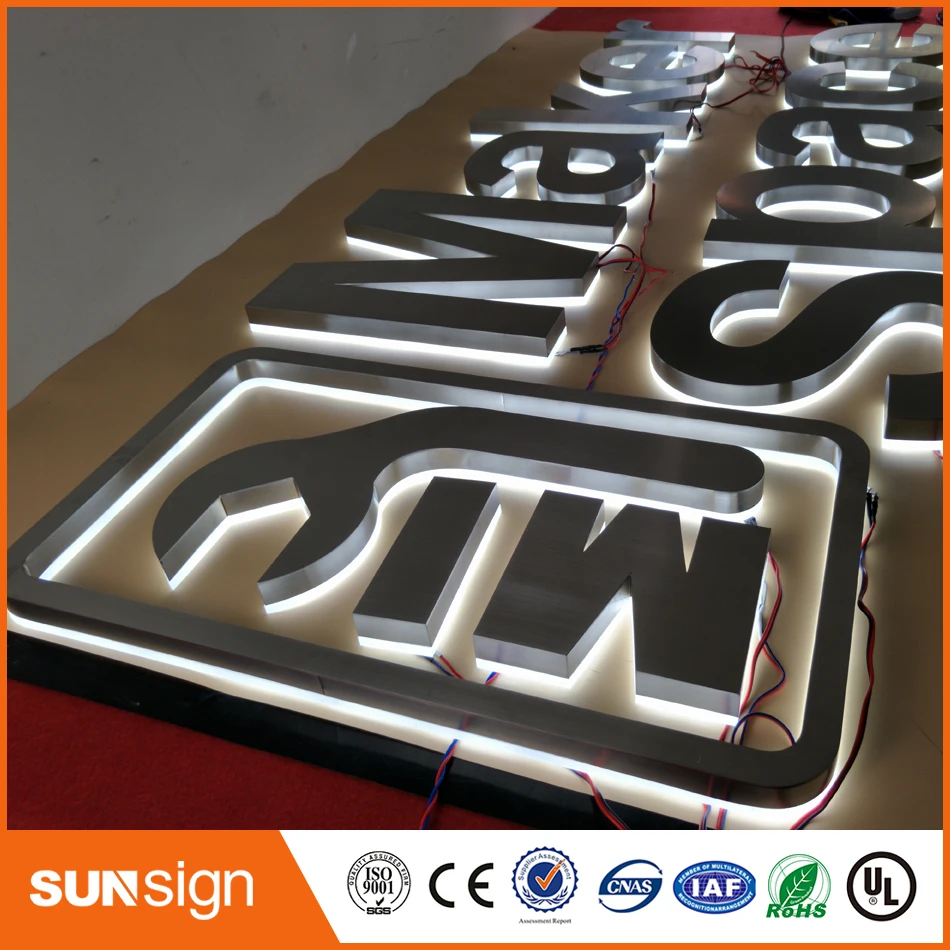 Outlet Fabriek Outdoor Reclame Backlit Rvs Led Brief Tekenen