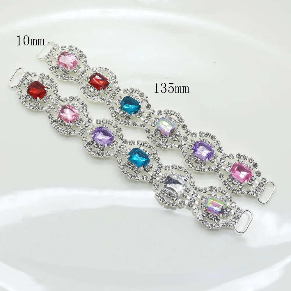 1pc135MM colorfu stunning blear rhinestone Bikini Connectors Buckle Metal Crystal Rhinestone Swimwear beachwear connector buckle