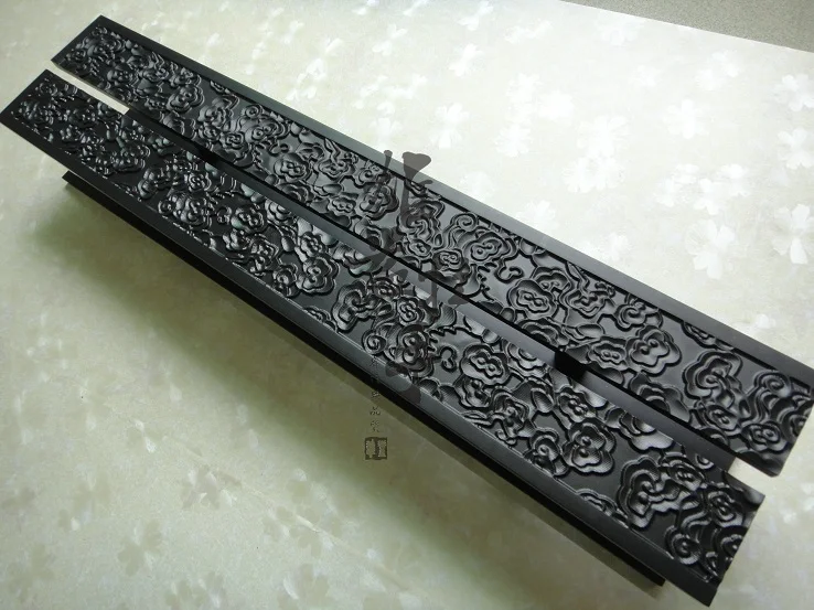 Chinese antique clouds craft carving door pull handle hotel clubs bronze glass door handle stock