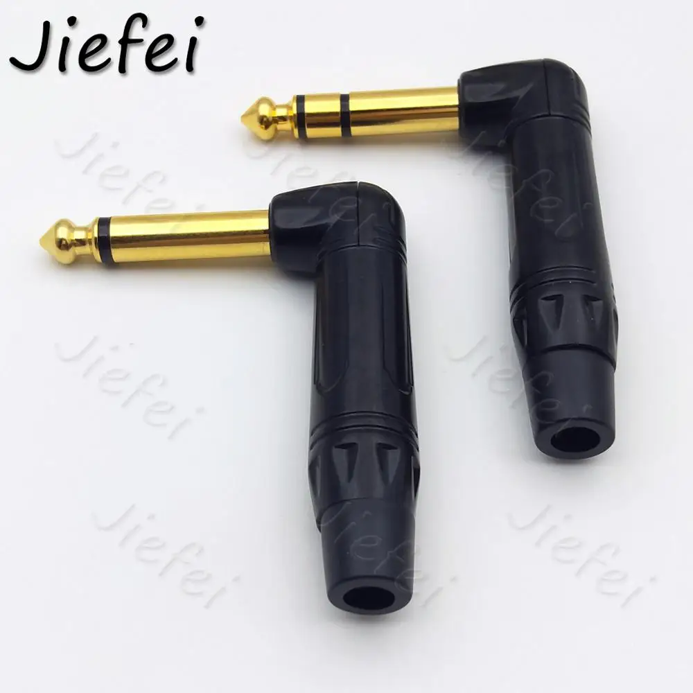 

10pcs HiFi Quality Gold-plated Right Angle 90 degree 6.35mm 6.3mm mono/stereo Jack Audio Connector Electric Guitar Plug