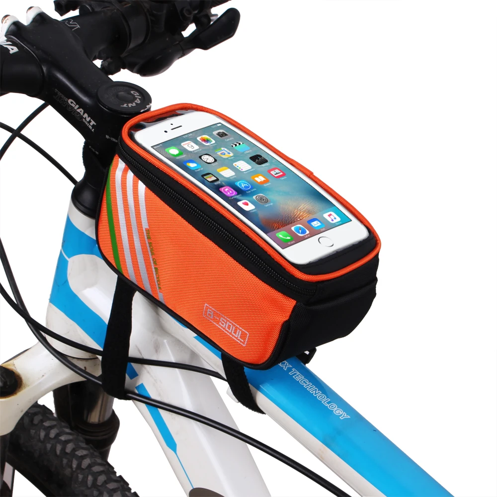 B-SOUL MTB Bike Bicycle Front Top Frame Handlebar Bag Cycling Pouch Touchscreen Panniers Reflective Bags