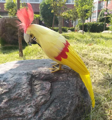 

colourful yellow feathers parrot cockatoo artificial bird 30cm handicraft,prop,home garden decoration gift p2735